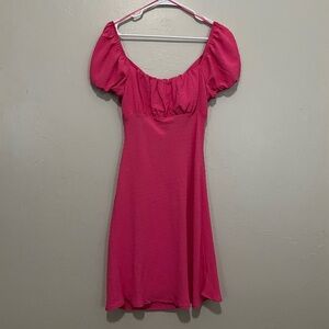 Blu Pepper, Pink Polka Dot Sweetheart Tie Front Dress, Large